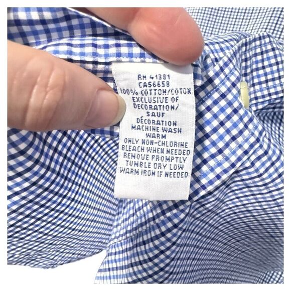 Ralph Lauren Blue plaid‎ short sleeve men's size L button down shirt - Picture 4 of 4